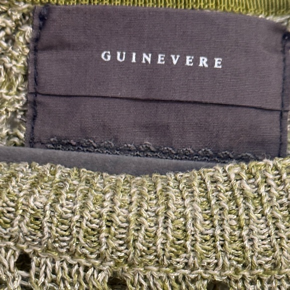 ✨Guinevere by Anthropologie, Metallic Green Open-Knit Sweater – XS - Picture 6 of 8